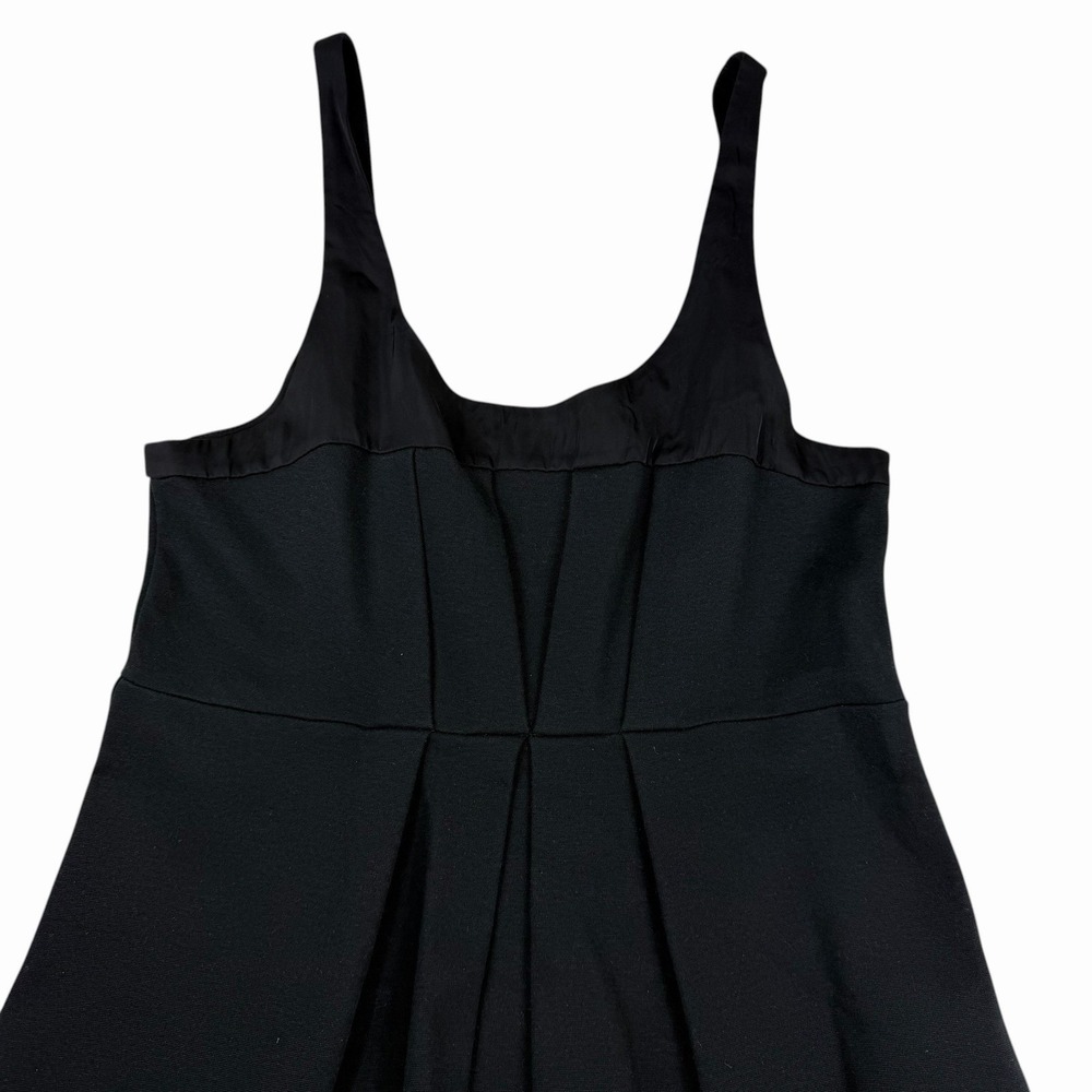 Theory Sleeveless Dress Stretch Fit & Flare Black Pleated Knee Length 8 Pockets - Picture 2 of 8